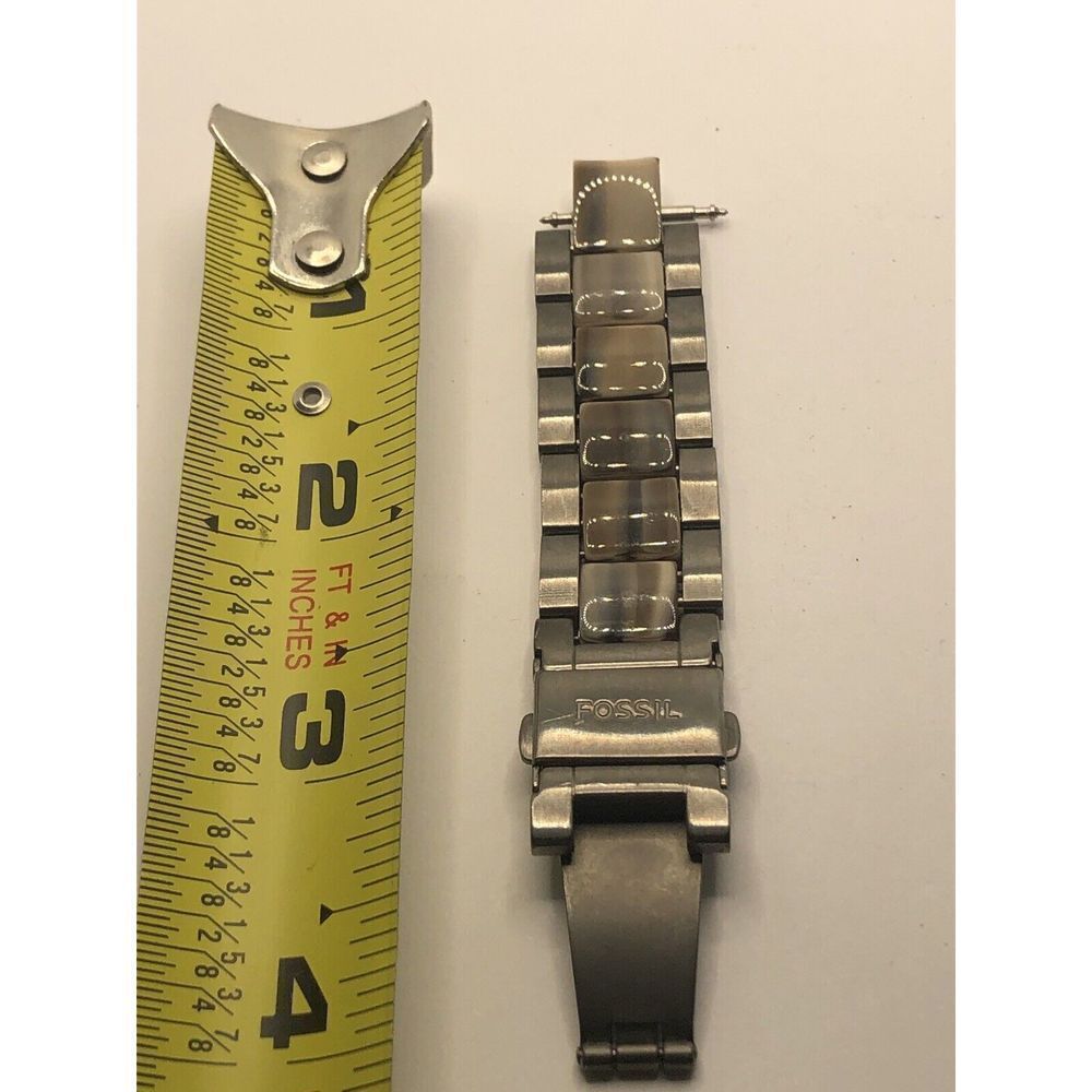 Fossil Watch Parts Partial Band 18mm W/ Clasp Stainless Steel GY350